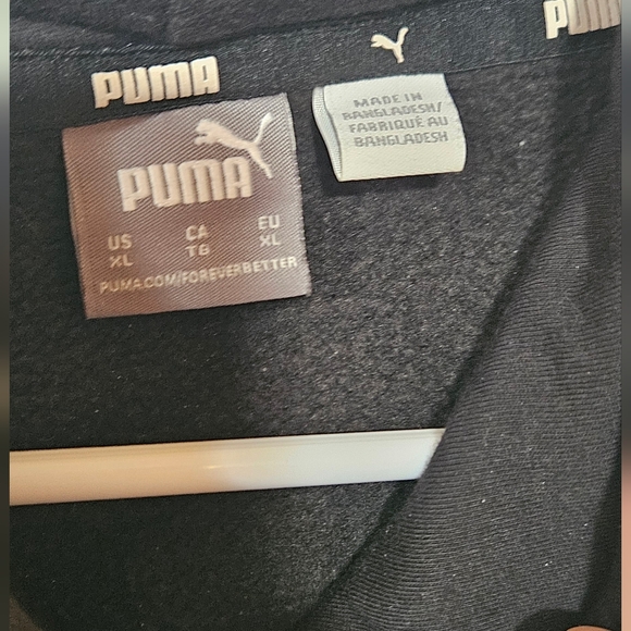 PUMA Unisex Black Hoodie with White Logo - Picture 3 of 5